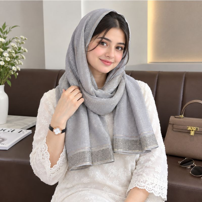 Party Wear Cotton Silk Hijab/Scarf