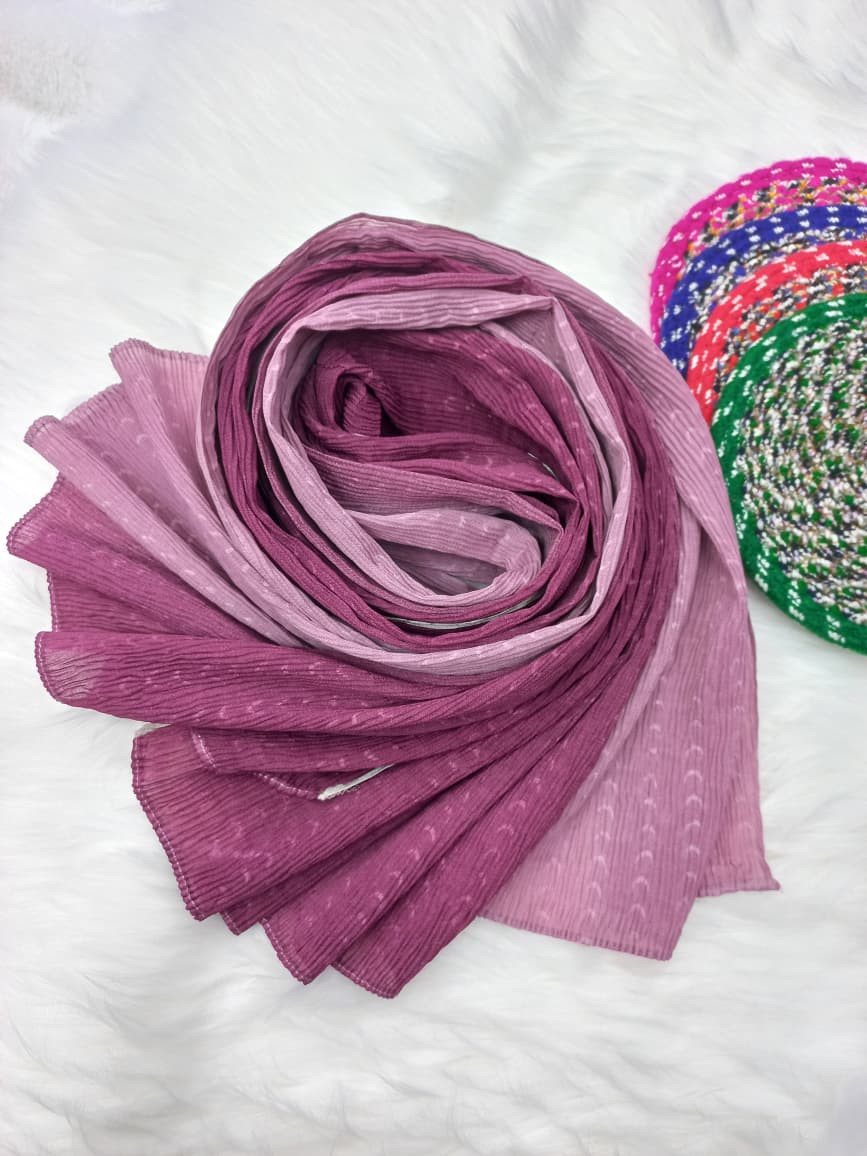 Ribbed Shaded Cotton N Chiffon
