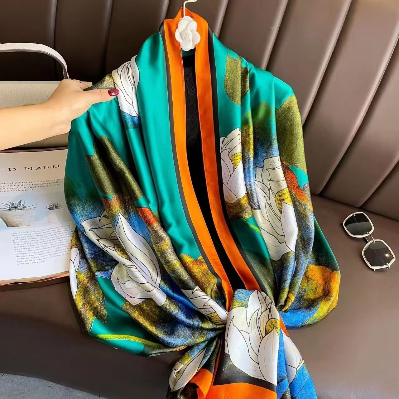 Premium Quality Party Wear Printed Luxury Silk Hijab/Scarf